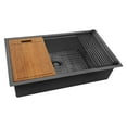 thumbnail image 4 of Ruvati 33in Black Stainless Steel Workstation Undermount Kitchen Sink Single Bowl, 4 of 12