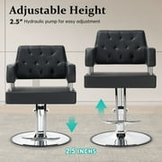 Betisef Adjustable Height Barber Chair for Hair Stylist W/ Hydraulic Pump, 360-Degrees Swivel Hair Chair for Spa Beauty & Salon, Black