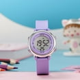thumbnail image 4 of Easy to Read 35mm Kids Sports Watch Seven Colours Backlight Week Display 3ATM Light purple, 4 of 6