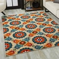 thumbnail image 5 of 7â€™ x 9â€™ Orange Floral Lattice Indoor Outdoor Area Rug, 5 of 5