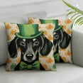 thumbnail image 2 of Nawypu  St Patricks Day Pillow Covers Dachshund Throw Pillowcase Dog Living Room Sofa Pillowcase Dog St. Patrick's Day Home Decorations 2Pcs, 2 of 6