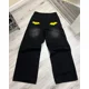 thumbnail image 1 of Pantalones vaqueros holgados con bordado de animales de murciélago Y2K para hombres, pantalones de mezclilla negros lavados, pantalones góticos de Hip Hop, Pantalones rectos de pierna ancha, moda, 1 of 4