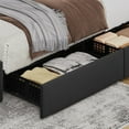 thumbnail image 4 of EDTara Large Upholstered Bed Frame with Storage Drawers, Adjustable Headboard, Velvet Platform with Wooden Slats, No Box Spring Needed, 4 of 9