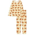 thumbnail image 5 of FOR U DESIGNS Thanksgiving Maple Pumpkin Womens Pajamas Set Long Sleeve Top Nightwear Pajamas with Pockets for Women 2 Piece Size L Sleepwear Crew Neck Tops for Women, 5 of 6