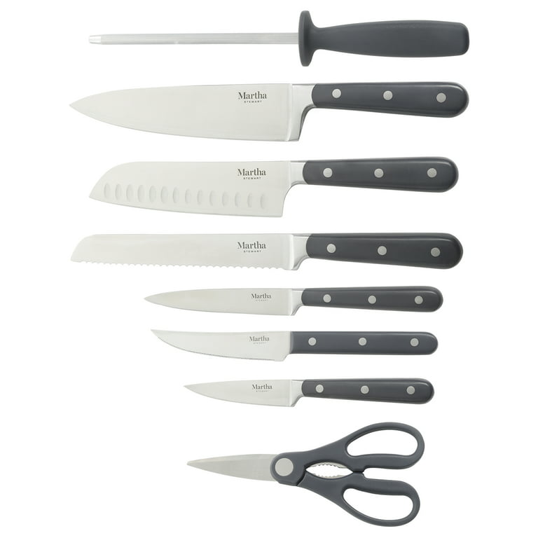 Martha Stewart Everyday 14 Piece Stainless Steel Cutlery Knife Set in Black