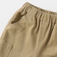 thumbnail image 3 of Jalioing Toddler Kids Cargo Pants Elastic Waist Plain Casual Pants Boys Girls Fashion Loose Wide Leg Pants with Pocket, 3 of 6