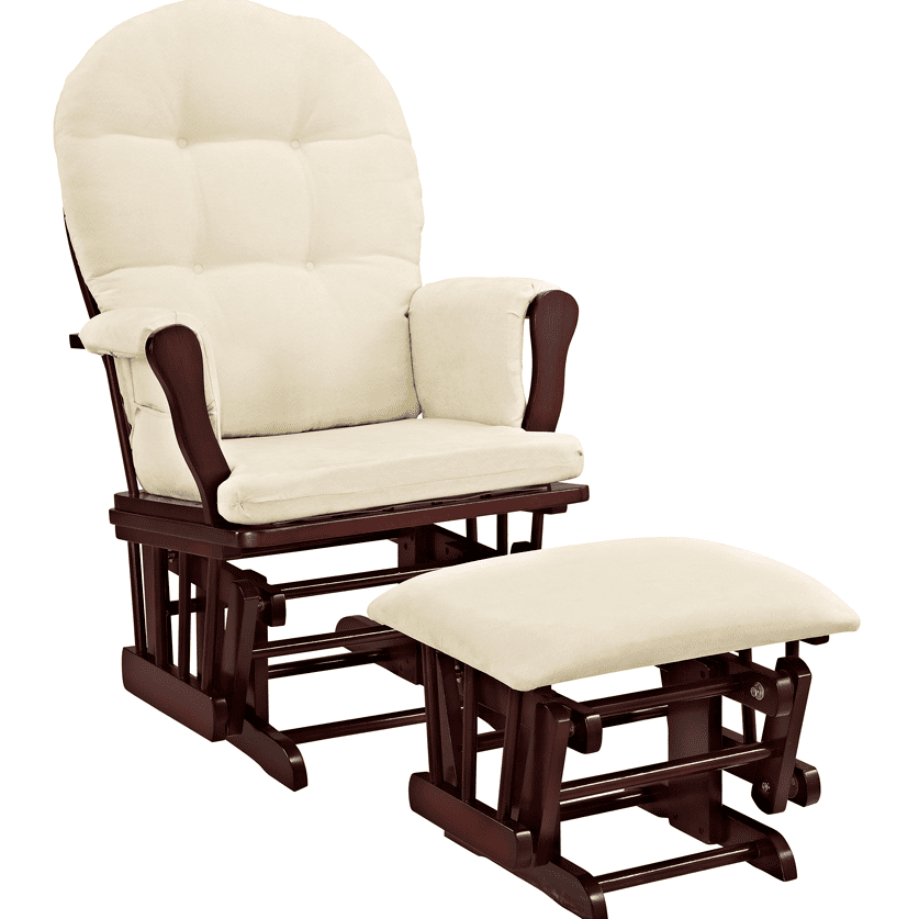 Angel Line Windsor Glider and Ottoman Black Finish and Beige Cushions Walmart