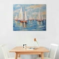 thumbnail image 2 of Nawypu  White Sailboats Canvas Painting Wall Art Decor for Living Room Office Abstract Seascape Picture Artwork Home Bedroom Wall Decoration, 2 of 4