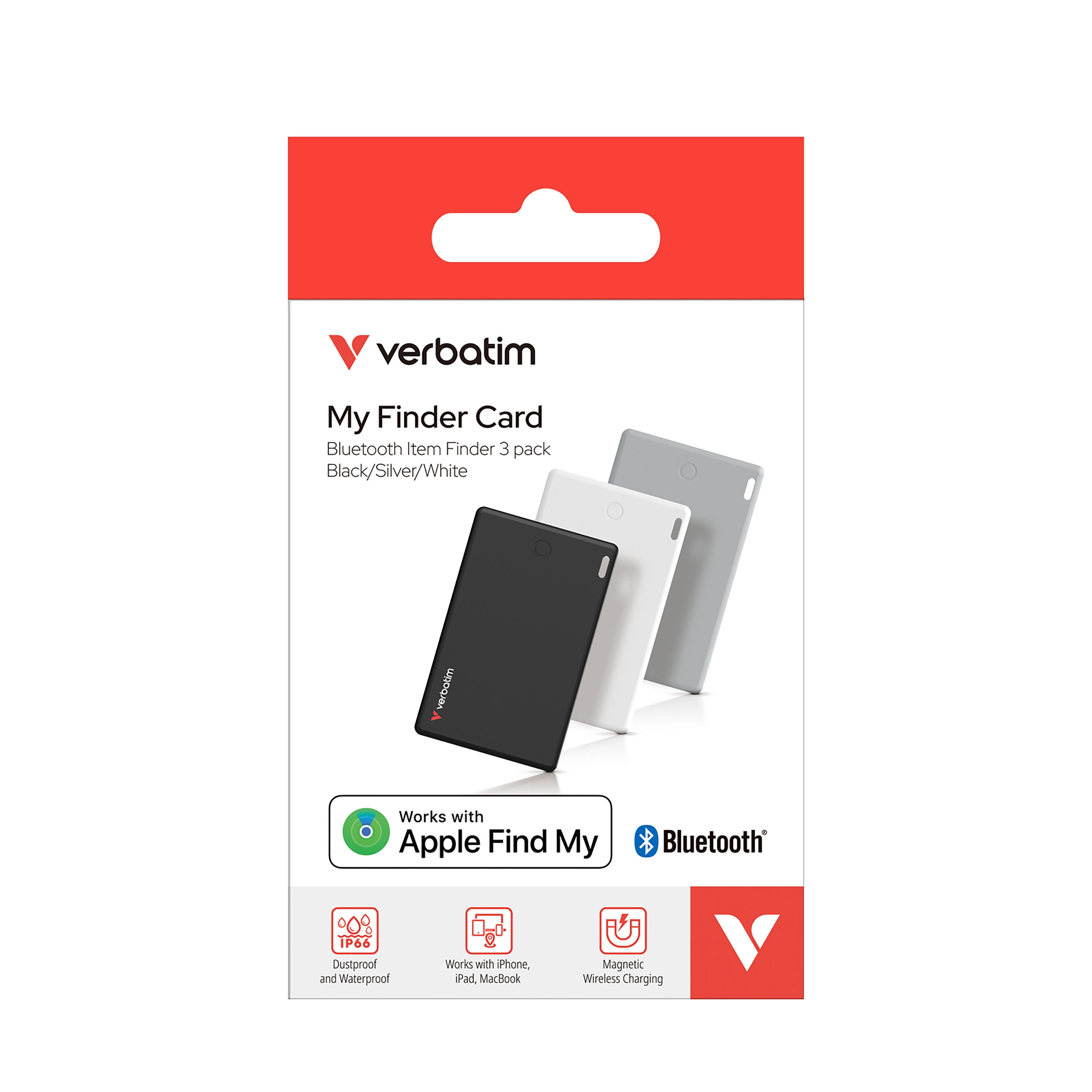 Verbatim My Finder Bluetooth Card, 3pk – Black, Silver, White