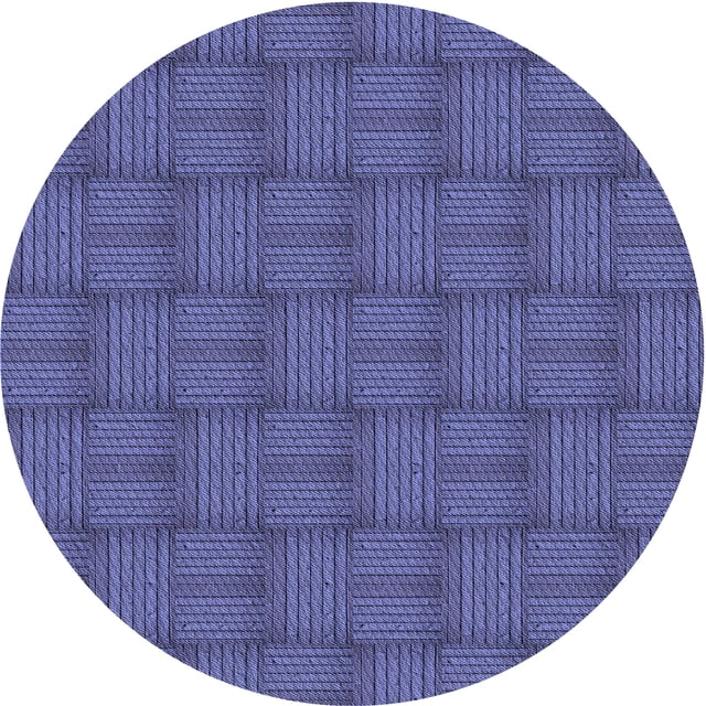 Ahgly Company Tapis d'Intérieur Lavables en Machine, Ronds, Transitionnels, Bleu Ardoise, Ronds de 8 Pi