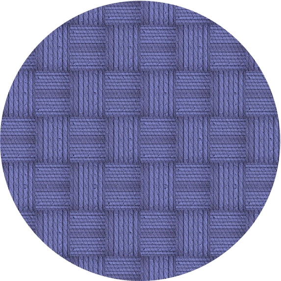 Ahgly Company Indoor Round Patterned Light Slate Blue Area Rugs, 8' Round