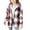 Brick Red, variant on SHUNSUI Girls Cute Flannel Plaid Button Down Top with Pockets Long Sleeve Hooded Jacket