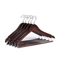 thumbnail image 5 of Quality Hangers 10 Wooden Curved Hangers Beautiful Sturdy Suit Coat Hangers with Locking Bar Chrome Hooks (10), 5 of 6