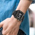 thumbnail image 5 of SMAEL Multiple Colors Square Digital Sports Watch Waterproof Silicone Wrist Watch for Men, 5 of 6
