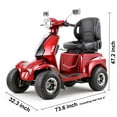 thumbnail image 4 of QEEKA Mobility Scooters for Seniors & Adults,3-Speed Medical Electric Golf Mobility Scooter Battery Powered with Rear Lock Box & Golf Cart Rack Adjustable Seat,Red, 4 of 10