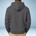 thumbnail image 5 of Trgacdwlo Mens Quarter Zip Hoodie Plain Long Sleeve Pullover for Men Drawstring Fall Winter Athletic Mens Hooded Sweatshirts Dark Gray XXL, 5 of 5