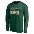 thumbnail image 2 of Men's Green Minnesota Wild Team Arch Knockout Long Sleeve T-Shirt, 2 of 3