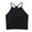 Black, variant on Workout Cropped Tank Tops for Women Built in Bra Seamless Ribbed Knit Racerback Backless Top for Teen Girls Yellow S