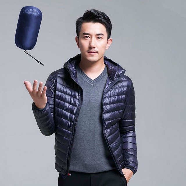 Chaqueta de plumón plegable ultraligera para todas las estaciones para hombre, abrigo transpirable resistente al agua y al viento, chaquetas con capucha de gran tamaño para hombre Tan Jianjun unisex