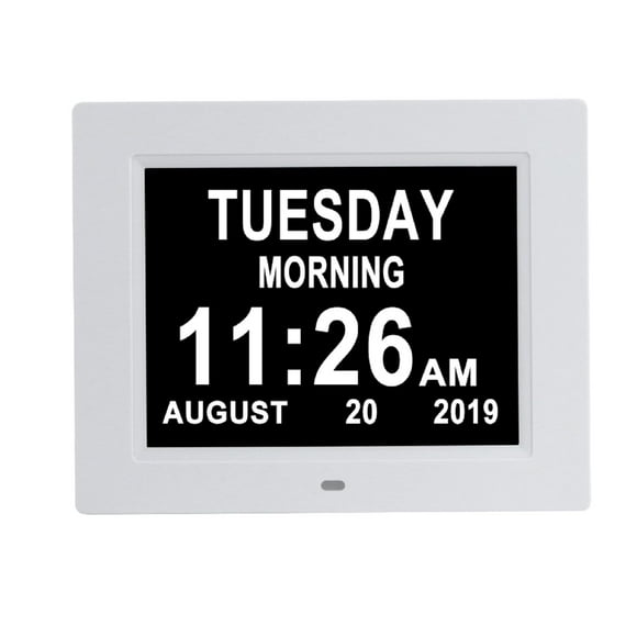Reloj digital Aowasi con 8 alarmas y calendario diario para personas mayores