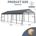 thumbnail image 3 of CarButler 13x26.5ft Metal Heavy Duty Carport Outdoor Canopy Large Garage with Galvanized Steel Roof and Frame for Driveway Car,Truck, 3 of 7