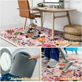 thumbnail image 6 of Office Chair Mat for Hardwood & Tile Floor,Boho Floral 60"x48" Office Computer Chair Mat for Rolling Chairs,Under Desk Non Slip Gaming Rug,Rubber Backing Large Low-Pile Carpet Protector Mat(Pink), 6 of 6