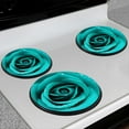 thumbnail image 2 of Bahomeck Gas Stove Burner Cover Set Of 4,Beautiful Turquoise Rose With Water Droplets On The Petals Metal Electric Stove Burner Covers,Protecting Gas Stoves,Kitchen Decor，8 Inch And 10 Inch, 2 of 2