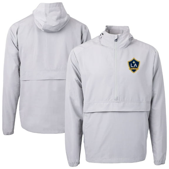 Men's-Cutter & Buck  Gray LA Galaxy Charter Eco Recycled Full-Zip Anorak Jacket