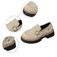 thumbnail image 5 of Xiaoxatg Women's Casual Shoes Stylish Solid Color Platform Mary Jane On Comfortable Leather Loafers for Everyday Walking Needs 8.5 Beige, 5 of 9