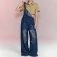 thumbnail image 2 of ClodeEU Women's Denim Bib Overall Jumpsuit ,Spaghetti Strap Romper with Pockets for Summer Blue,Womens Plus XL, 2 of 7