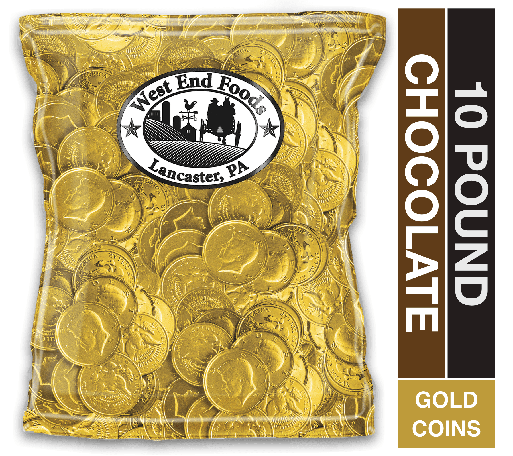 Bulk Milk Chocolate Gold Coins Candy 10lb Pack