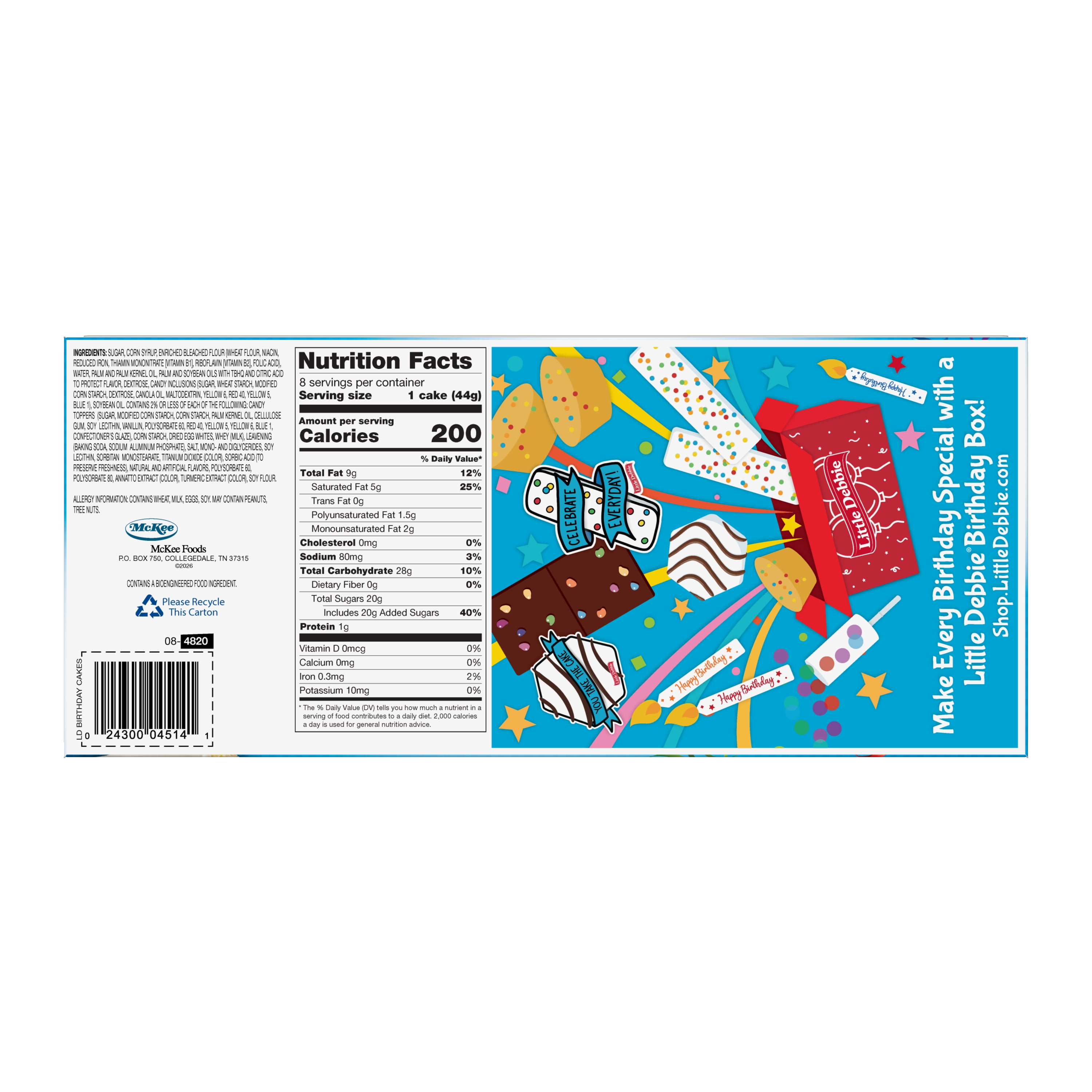 Little Debbie Birthday Cakes, 12.39 oz (8 count)