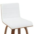 thumbnail image 5 of Vienna Modern Swivel Bar Height Stool with Snow White Faux Leather Seat and Walnut Finished Wood Frame, 5 of 5