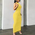 thumbnail image 2 of WTOBBY Women's Sexy Bodycon Tank Sleeveless Long Dress for Party Club Beach Sun with Stretchy Fabric for Nighttime Events,YellowS, 2 of 5
