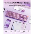 thumbnail image 3 of Teclado inalámbrico EWEADN V20 con retroiluminación blanca y rosa, 3 of 8