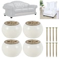 thumbnail image 2 of Harupink 4 x Wooden Sofa Legs Replacement Foot Stool Rrmchair Bun Feet Turn Bed Cabinet, 2 of 8