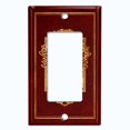 thumbnail image 5 of Metal Light Switch Plate Cover Elegant Gold Candle Frame Maroon FRA033, 5 of 13