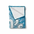 thumbnail image 2 of 90s Soft Flannel Fleece Throw Blanket, 90's Letter and Stars on Striped Background with Circles Party Celebration Themed Artwork, Cozy Plush for Indoor and Outdoor Use, 50" x 70", Blue, by Ambesonne, 2 of 6