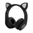 thumbnail image 4 of Auriculares con reducción de ruido LED y forma de oreja de gato, Bluetooth 5.0, con micrófono, para jóvenes, color negro, 4 of 12