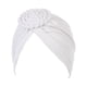 thumbnail image 2 of Minnieouse Turbante tejido nudo estilo étnico musulmán Hijab sombrero Donut cubierta diadema gorras Bonnet decoración del cabello para Sombreros Blanco, 2 of 6