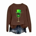 thumbnail image 4 of successthop St.Patricks Day Sweatshirt&nbsp;Womens Wine Casual Crewneck Pullover Top Streetwear Long Sleeve Vacation Clothes, 4 of 7