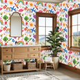 thumbnail image 4 of Peel and Stick Wallpaper Playful Doodles Rainbows Clouds Crayons Fun Icons Bright Colors Wall Mural 23.6in x 9.8ft Self Adhesive Removable Wall Paper Renter Friendly Wallpaper for Nursery Bedroom, 4 of 8