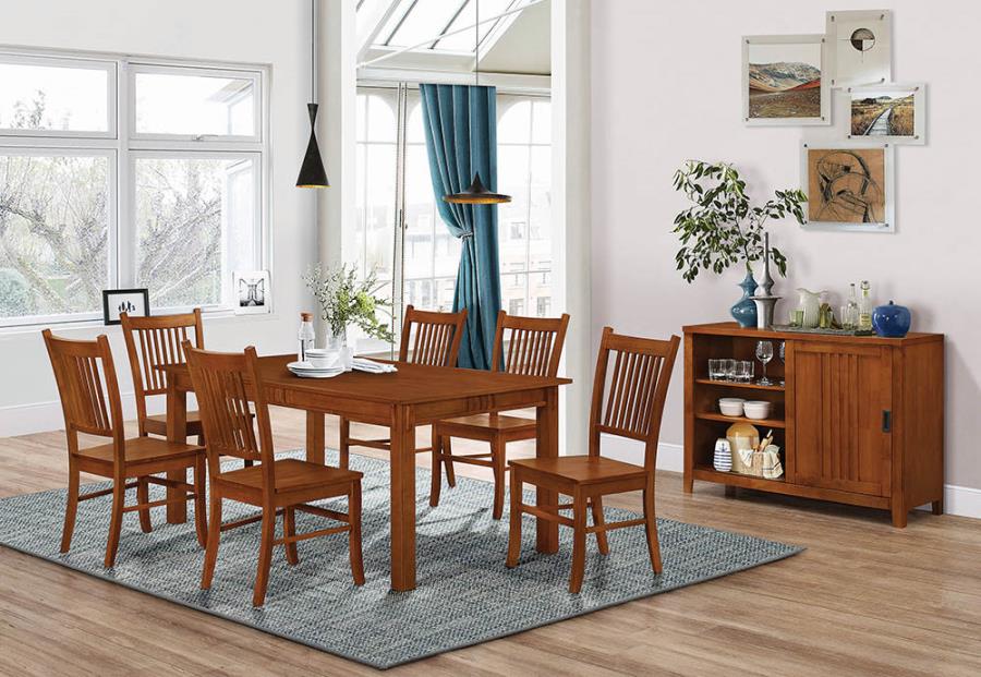 Coaster Company Marbrisa 70 Dining Table Burnished Oak Chairs