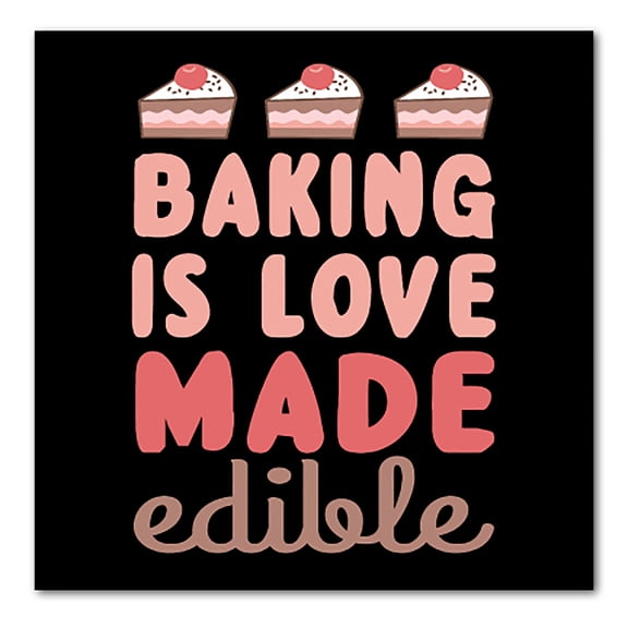 DistinctInk Custom Bumper Sticker - 10" x 10" Decorative Decal - Black Background - Back is Love Made Edible