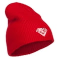 thumbnail image 5 of Big Size Diamond Embroidered Waffle Beanie - Red XL-3XL, 5 of 5