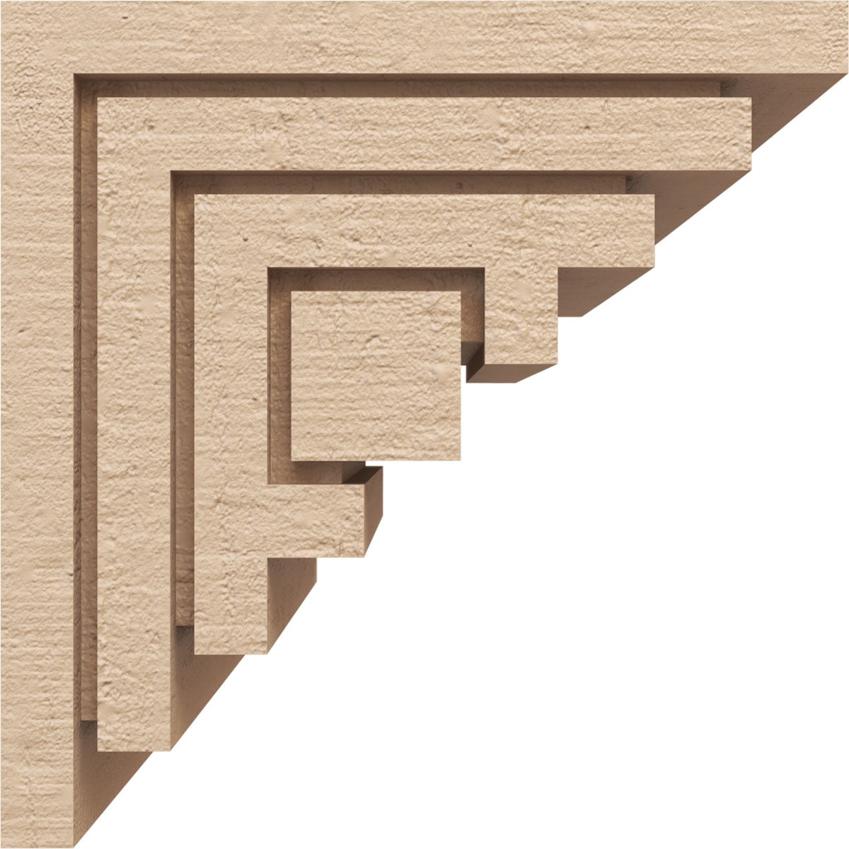10"W x 10"D x 10"H Wide Landon Rough Cedar Woodgrain TimberThane Corbel, Primed Tan