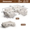 thumbnail image 5 of 110" Modular Sectional Sofa, L Shaped 7-Seater Sleeper Sofa with Pull Out Bed &Hidden Storage, Cup Holders & USB., 5 of 8
