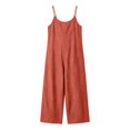 thumbnail image 4 of YuXingFu Jumpsuits for Women Casual Petite Women Spring and Summer Solid Color with Pockets Wide Legs Jumpsuit Watermelon Red M, 4 of 6