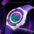 thumbnail image 3 of Children ABS Plastic Digital Watch 12/24 Hour LED Display Waterproof Round Dial Kids Wristwatch, 3 of 7