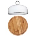 thumbnail image 3 of QUMONIN Wood Cake Stand with Glass Dome for Parties and Weddings - 5.9"X5.9"X4.5, 3 of 9